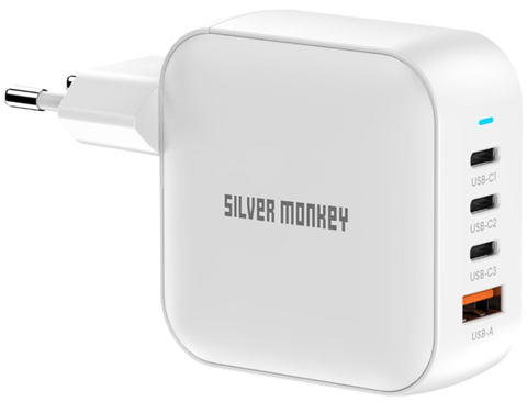 Silver Monkey Ładowarka GaN Smart Quadro 100W PD
