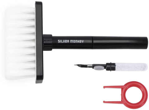 Silver Monkey Zestaw do czyszczenia klawiatury i słuchawek 3w1