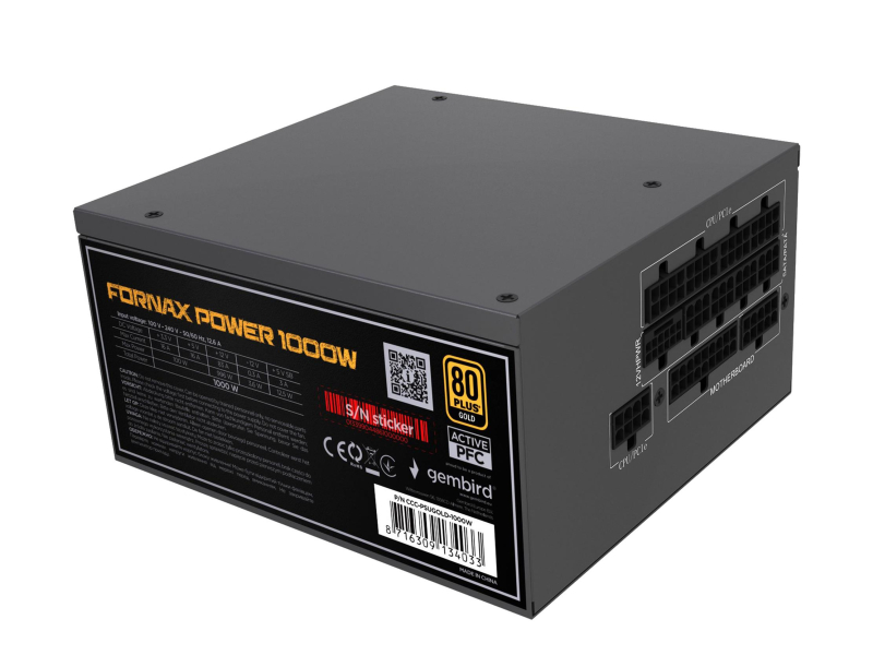 Gembird Fornax 1000W 80 Plus Gold