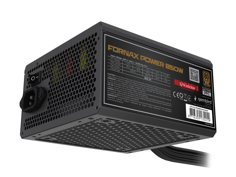 Gembird Fornax 850W 80 Plus Bronze