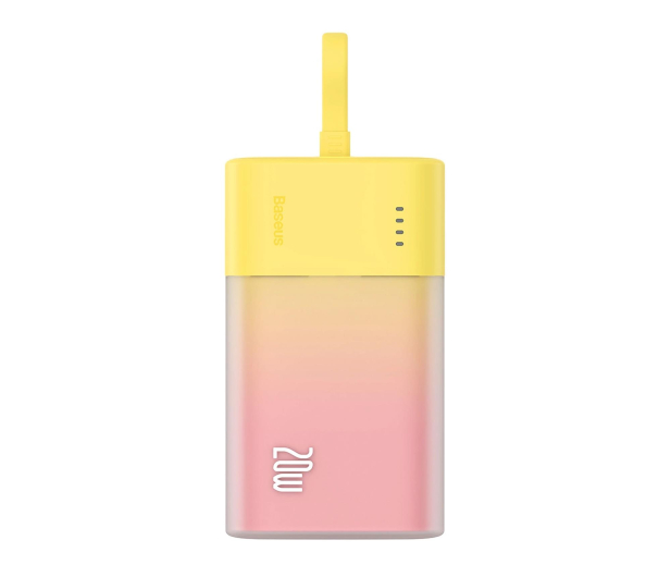 Baseus Powerbank Popsicle 5200mAh 20W z kablem zółto-różowy