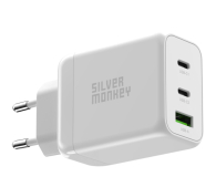 Silver Monkey Ładowarka sieciowa GAN 65W USB-C PD USB A QC 3.0 - 603419 - zdjęcie 2