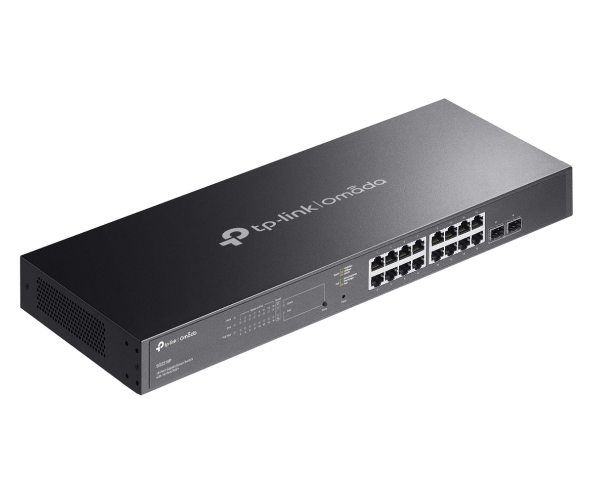 TP-Link TL-SG2218P widok z przodu, porty