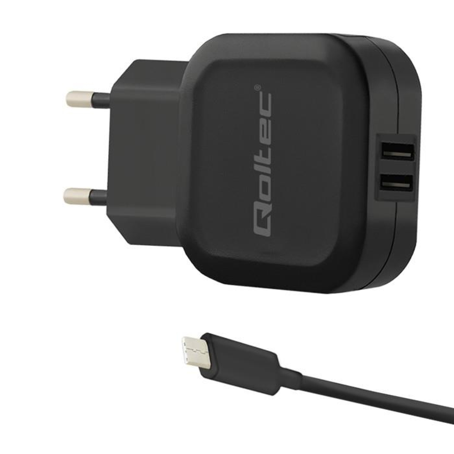 Qoltec Ładowarka sieciowa do Smartfona/Tabletu| 17W | 5V | 3.4A | 2xUSB+USB typC