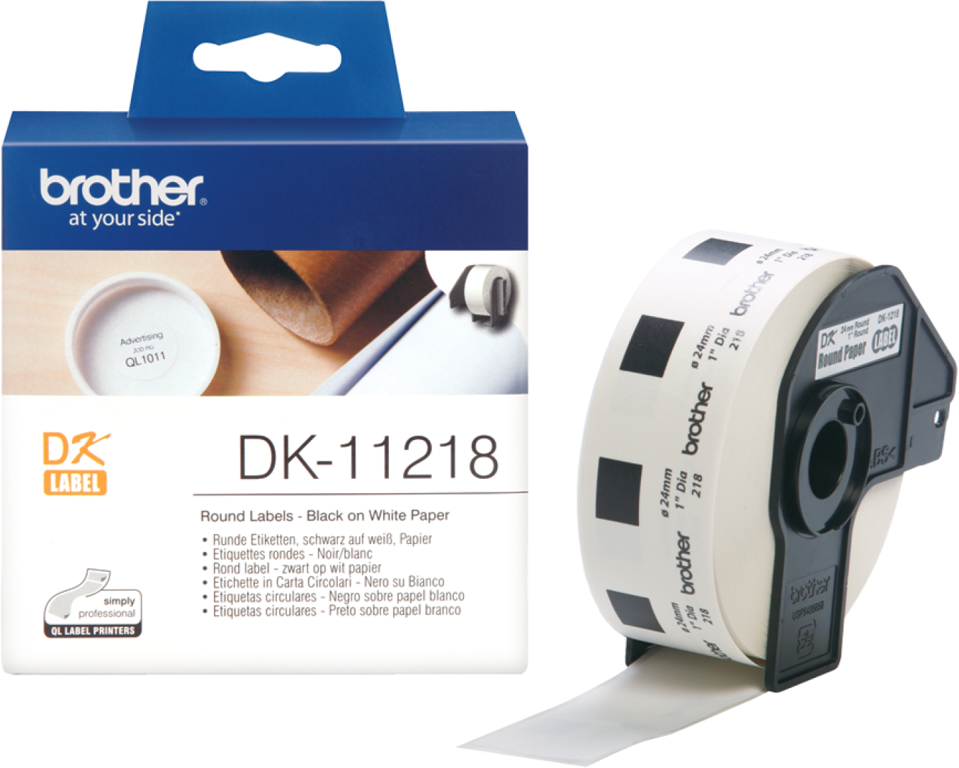 Brother Etykieta duża okrągła 1000 szt. (DK11218)
