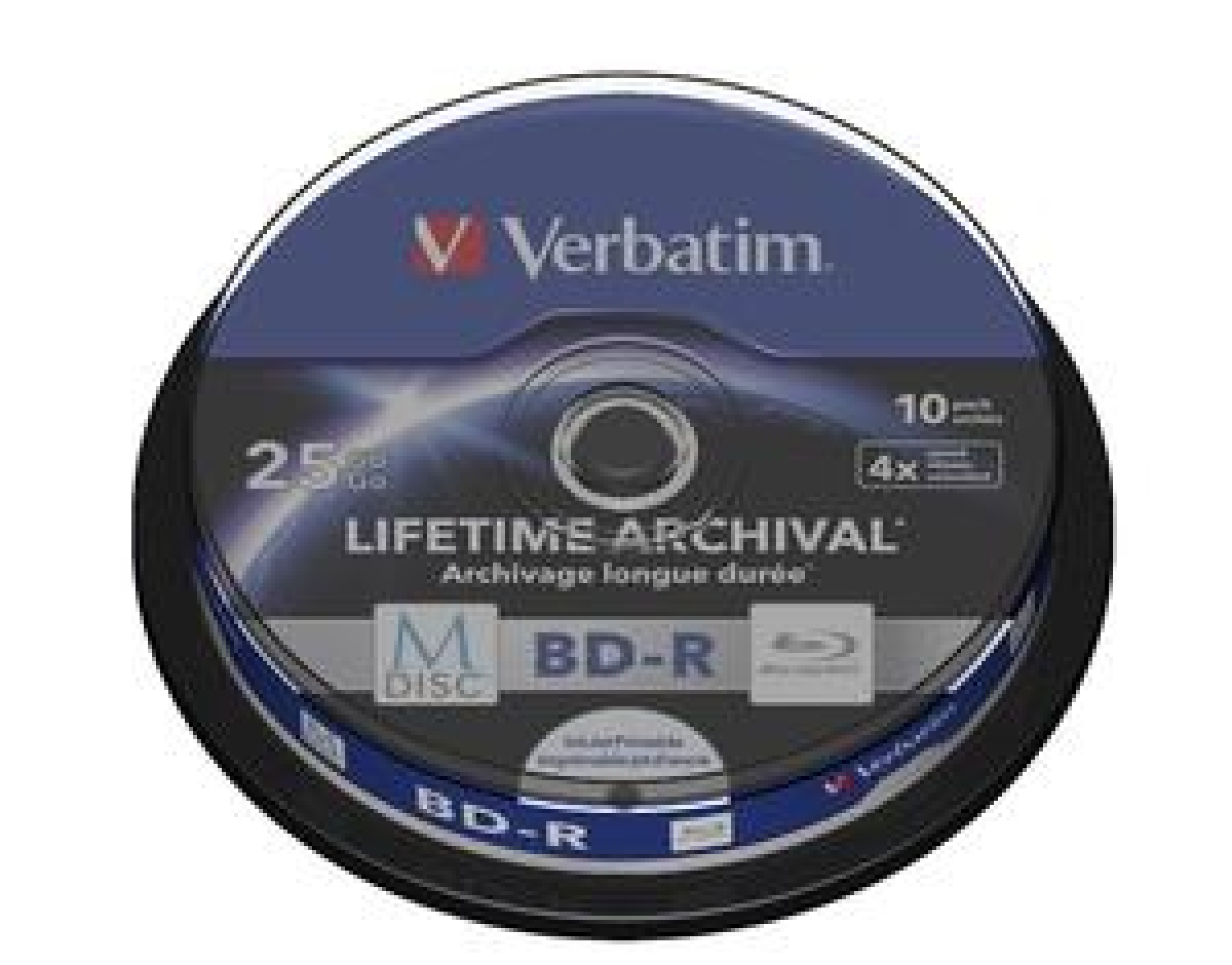 Verbatim M-DISC 25GB X4 INKJET PRINTABLE (10 CAKE)