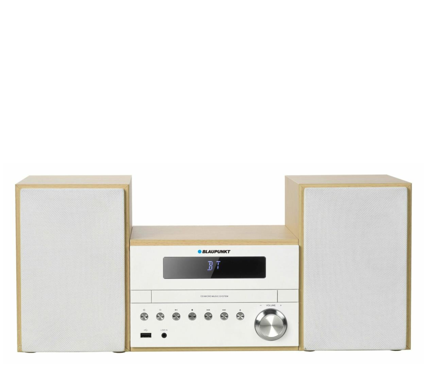 MINI WIEŻA STEREO BLUETOOTH BLAUPUNKT RADIO FM CD USB 2 GŁOŚNIKI MS45BT