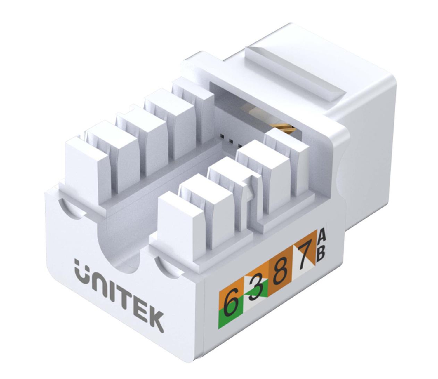 Unitek T012A moduł Keystone port RJ-45 (8P8C) Cat 6 UTP Biały