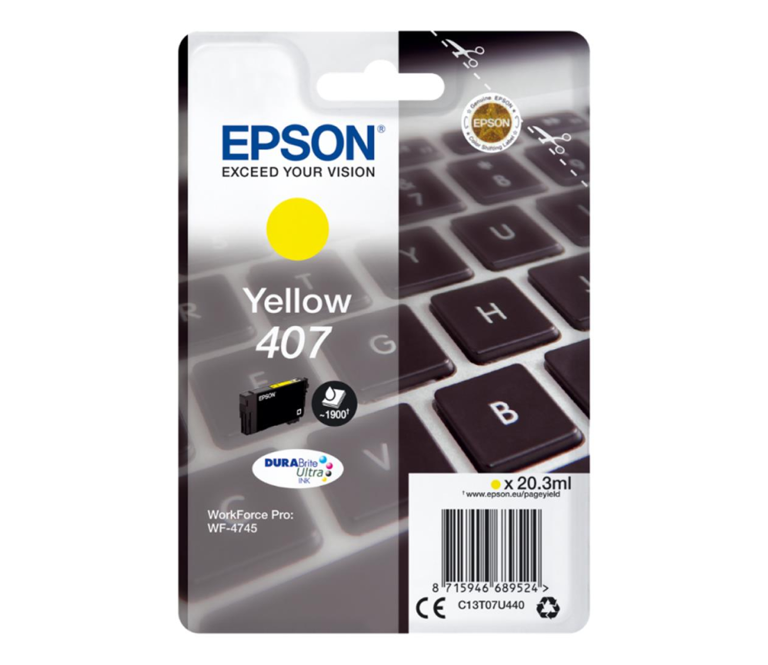 Epson 407 Yellow 1900str.