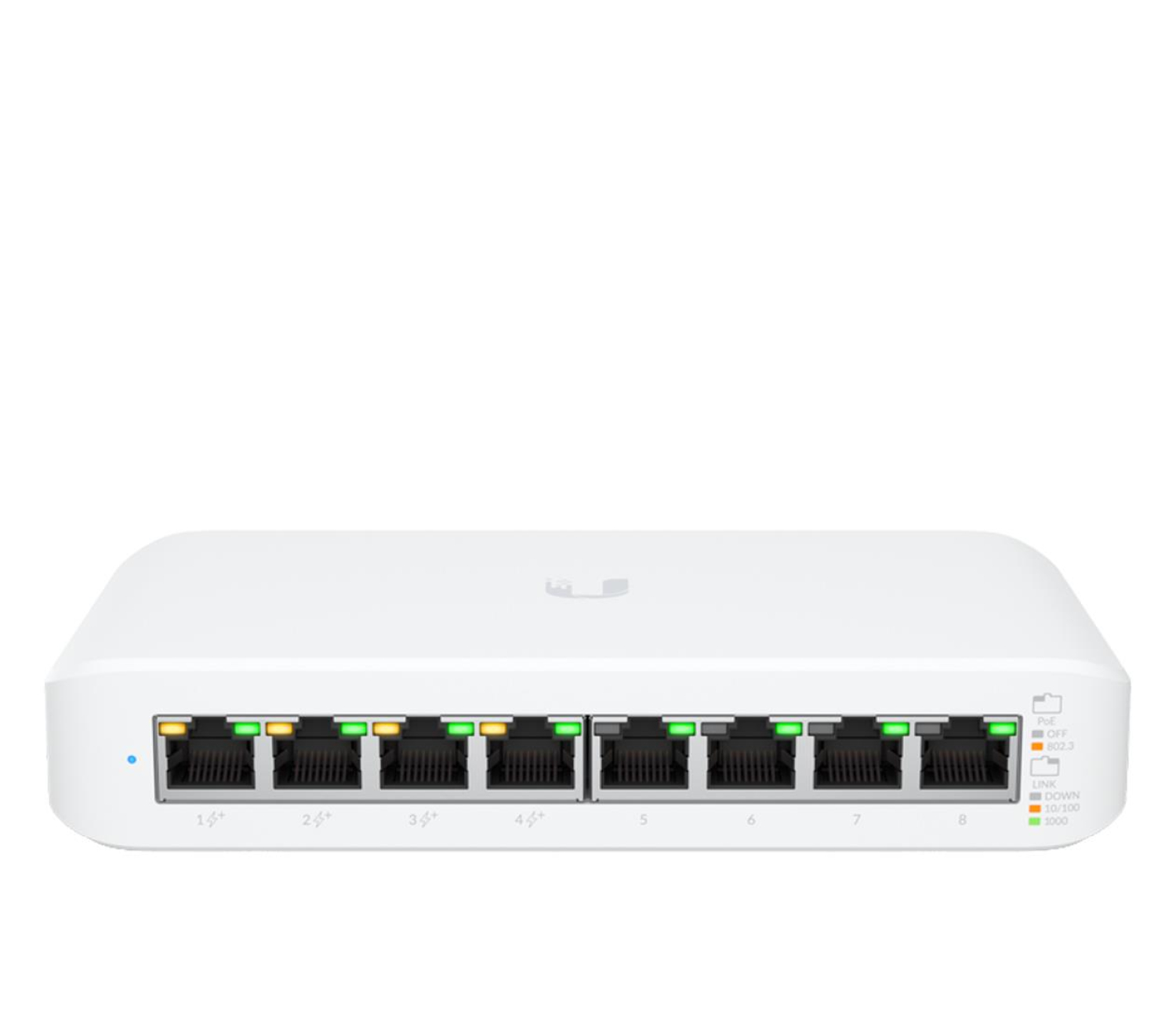 Switch Ubiquiti UniFi Lite 8 PoE 8p PoE ( PoE+: 4;) Managed Gigabit (USW-Lite-8-PoE-EU)