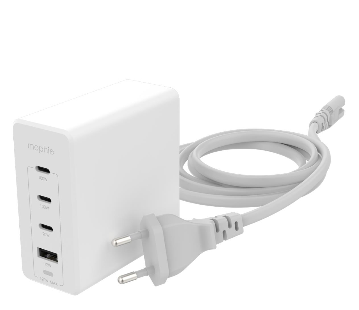 Mophie GaN speedport 120W 3xUSB-C 1xUSB-A (biała)
