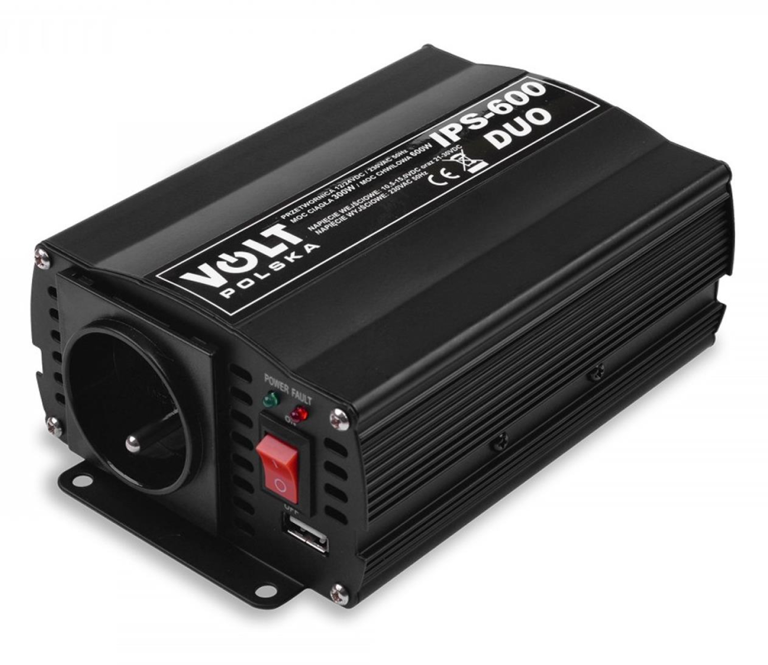 VOLT Przetwornica napięcia IPS 600 DUO 12/24V/230V (300/600W)