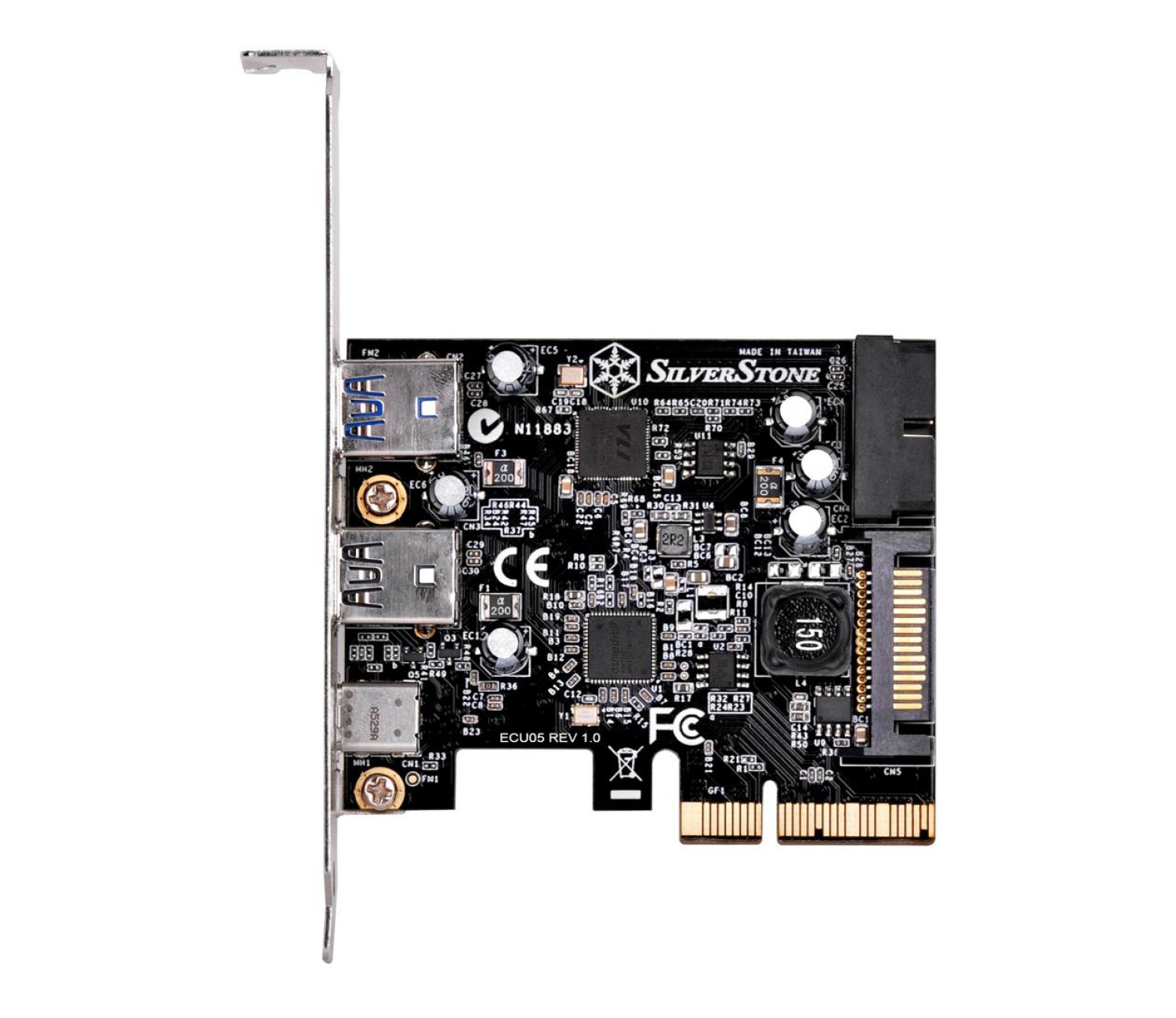 SilverStone 1x USB3.1 Typ-C + 2x USB3.0 + 2x wewnętrzne USB3.0 - PCIe
