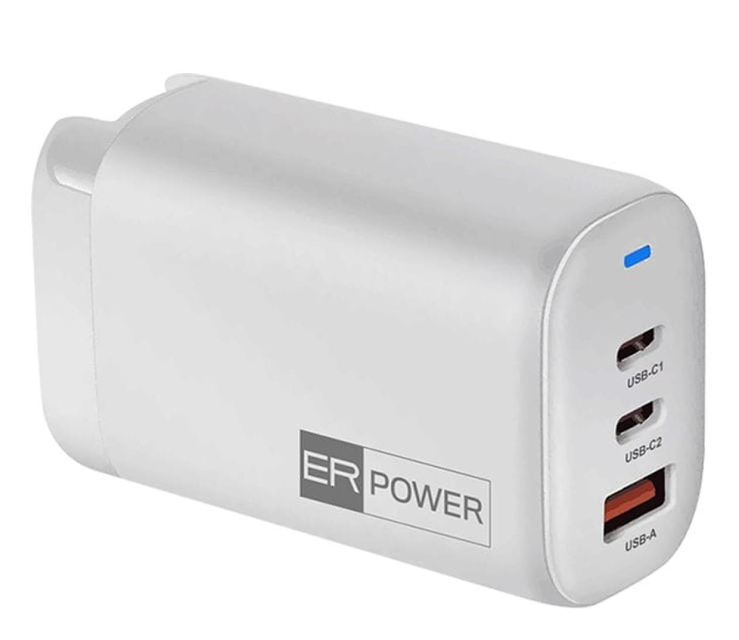 ER POWER 65W GaN ładowarka podróżna biała