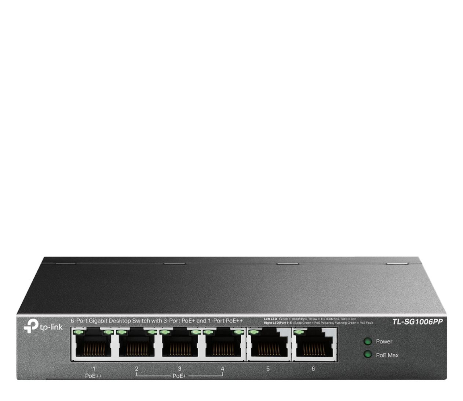 TP-Link 6p TL-SG1006PP (6x10/100/1000Mbit, 3xPoE+, 1xPoE++)