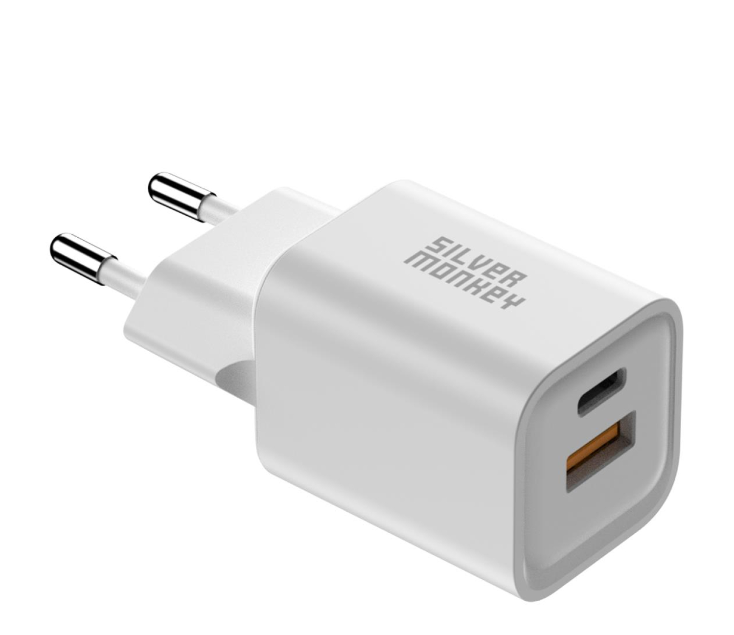 Silver Monkey Ładowarka sieciowa GaN 35W USB-C PD, USB-A QC W