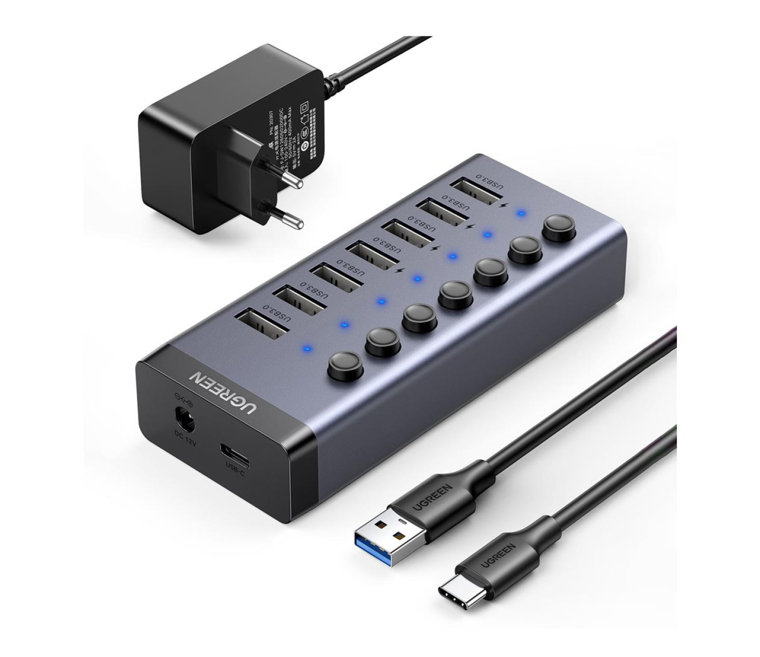 UGREEN USB - C - 7 x USB 3.0 (z Power Delivery)