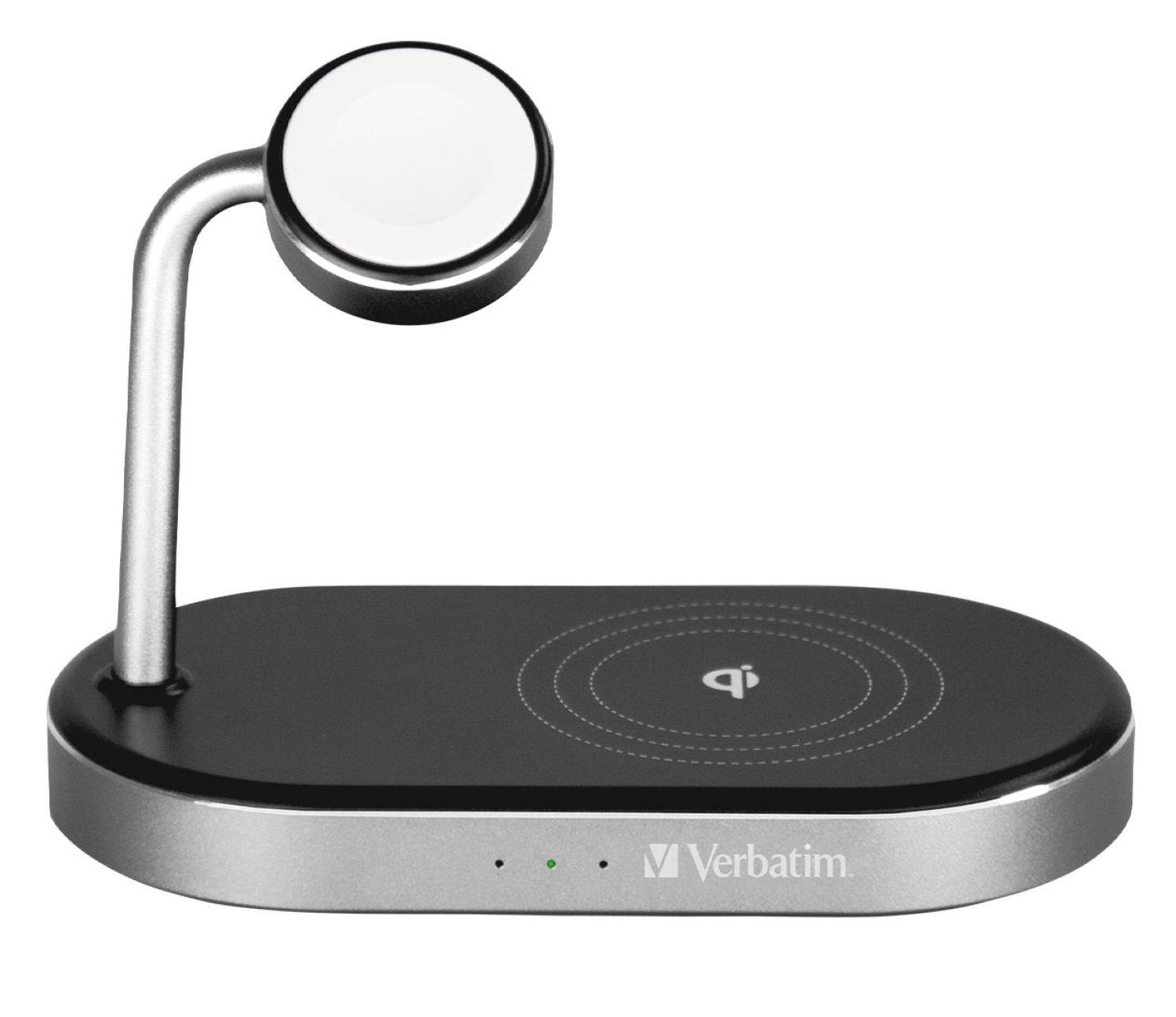 Verbatim Aluminiowa podstawka ładująca 3w1 WCS-02 Qi MFi QC 3.0 USB-A