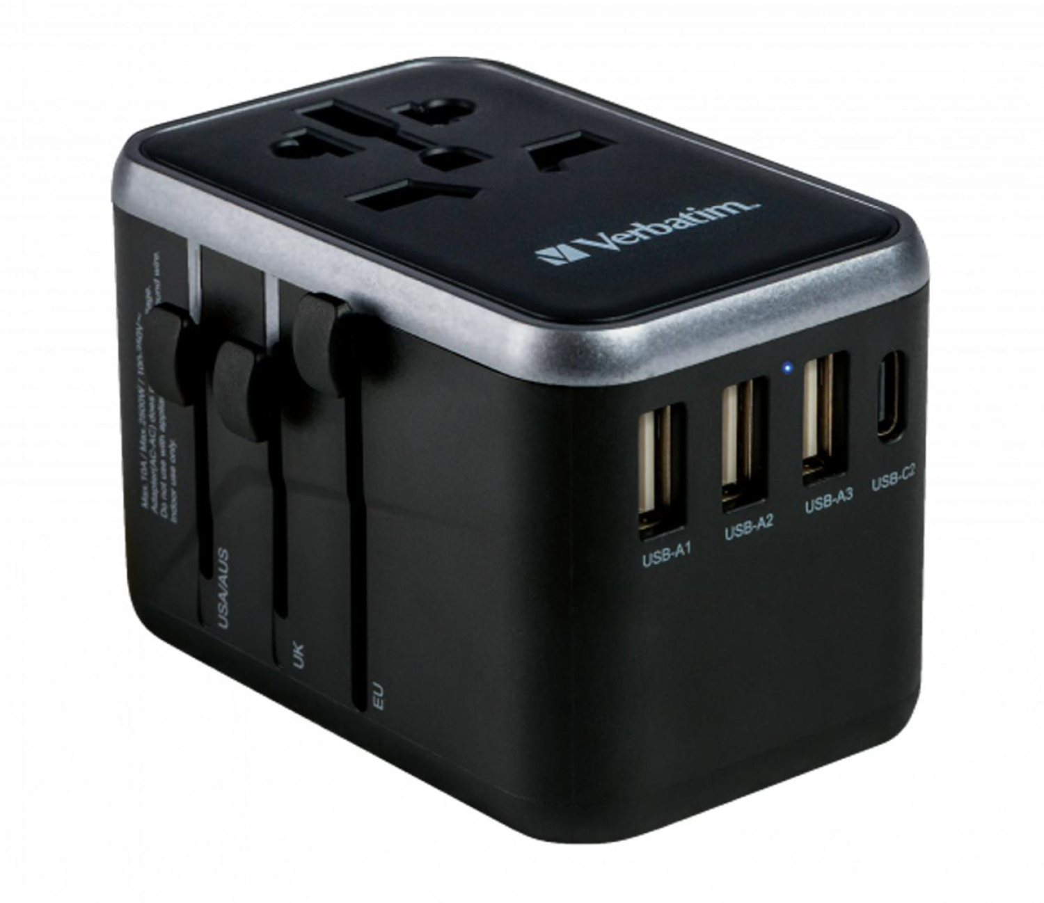 Verbatim Uniwersalny adapter podróżny UTA-04 USB-C PD 61W QC