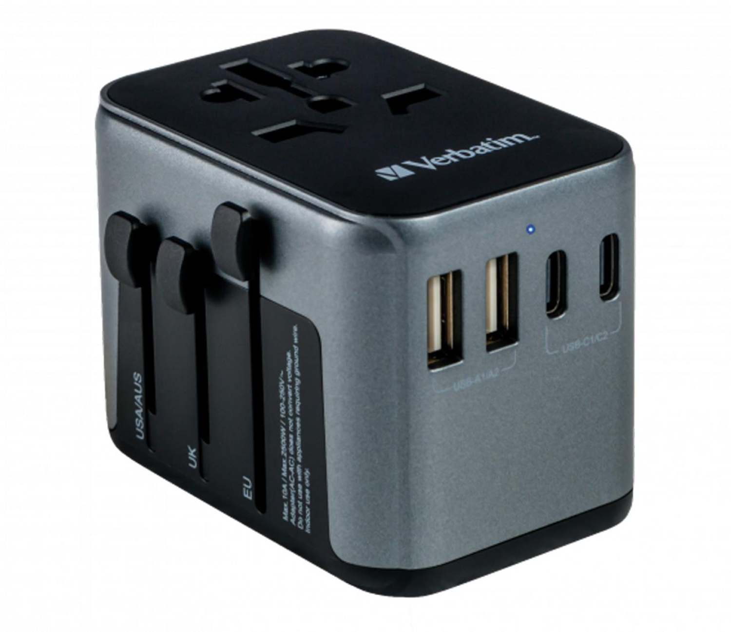 Verbatim Uniwersalny adapter podróżny UTA-03 USB-C PD 30W QC