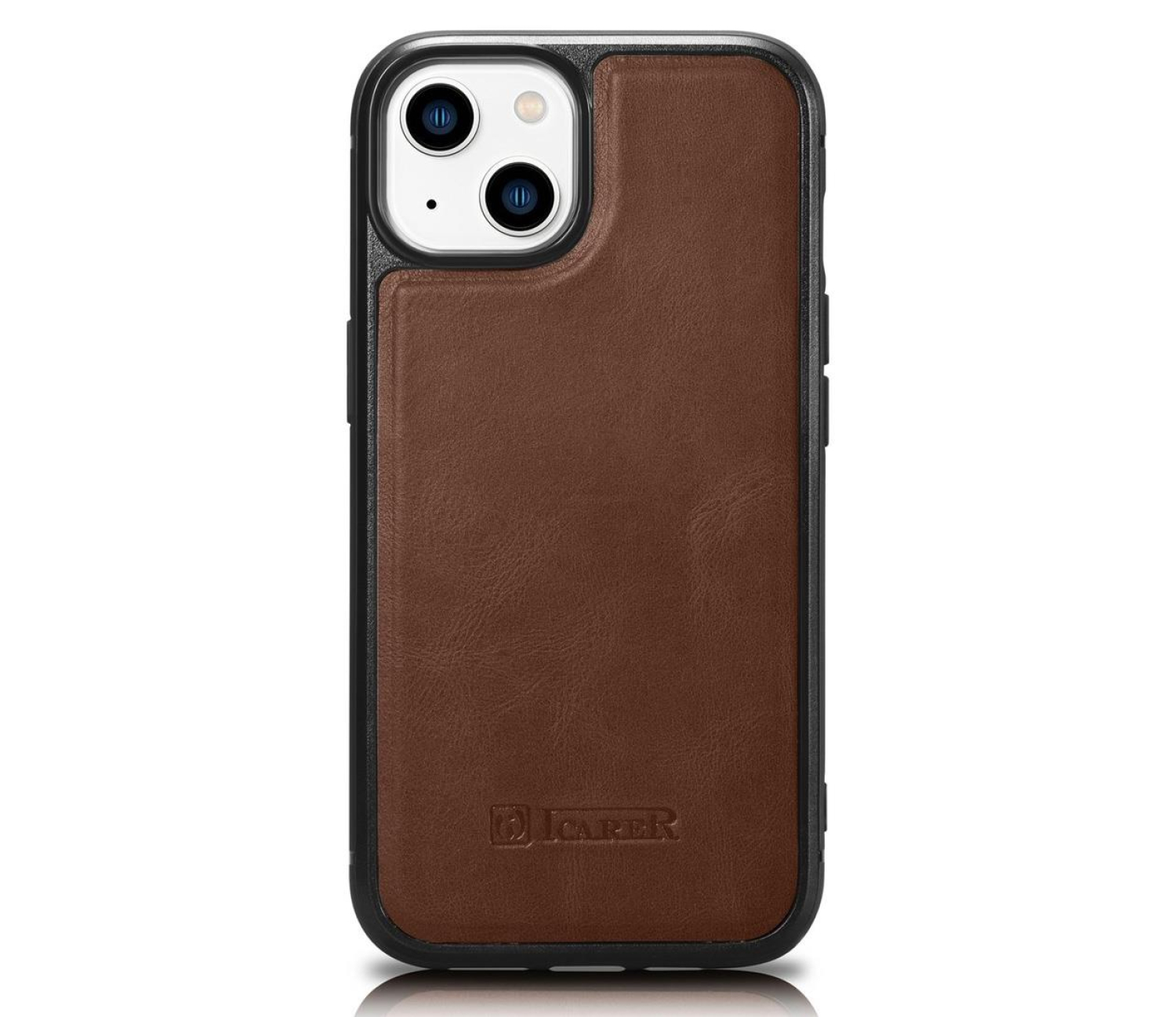 iCarer Leather Oil Wax do iPhone 14 Plus (MagSafe) brązowy