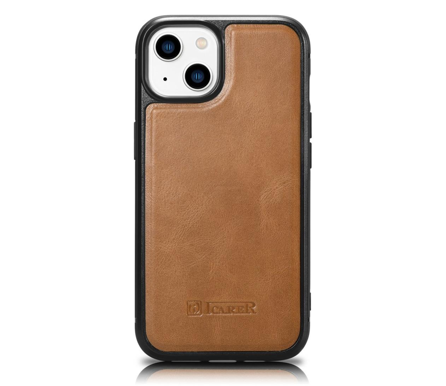 iCarer Leather Oil Wax do iPhone 14 Plus brązowy