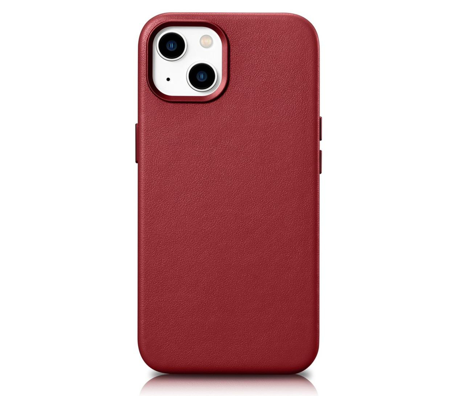 iCarer Leather Case do iPhone 14 Plus (MagSafe) czerwony