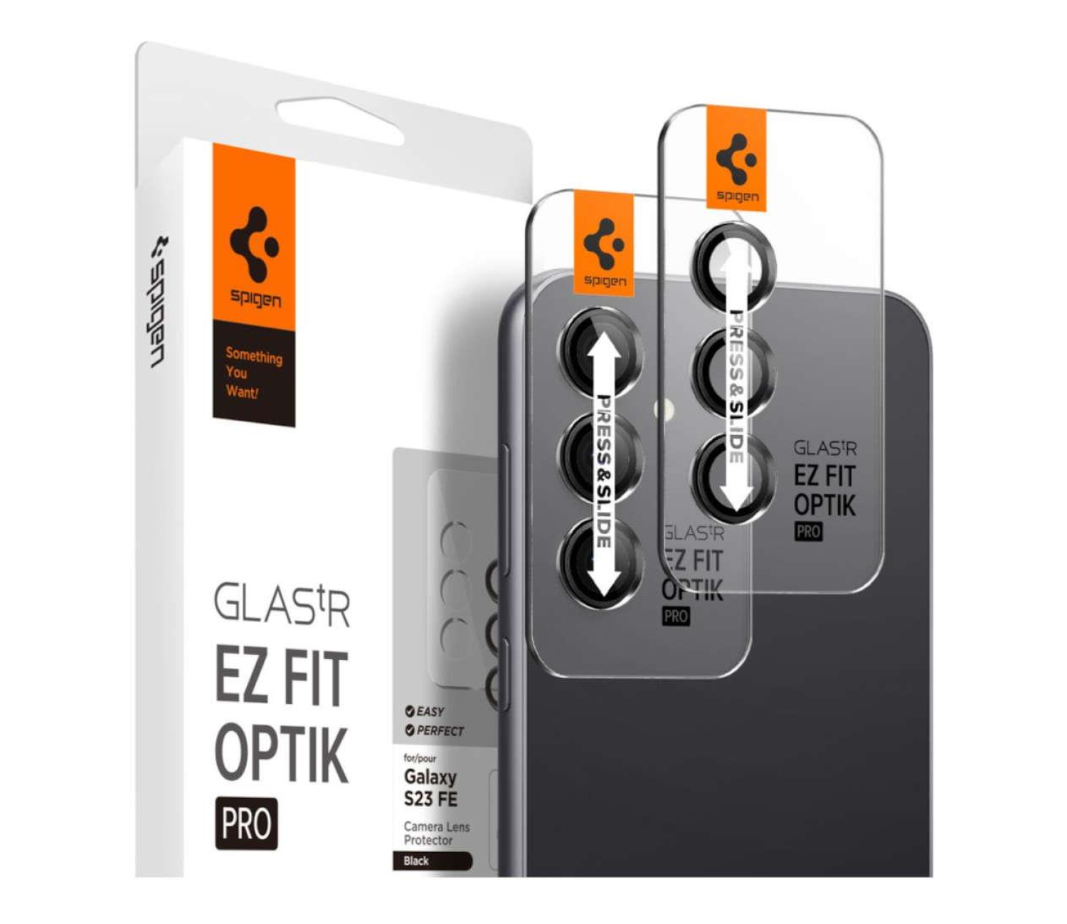 Spigen Optik.TR 'Ez Fit' 2-pack do Samsung Galaxy S23 FE black