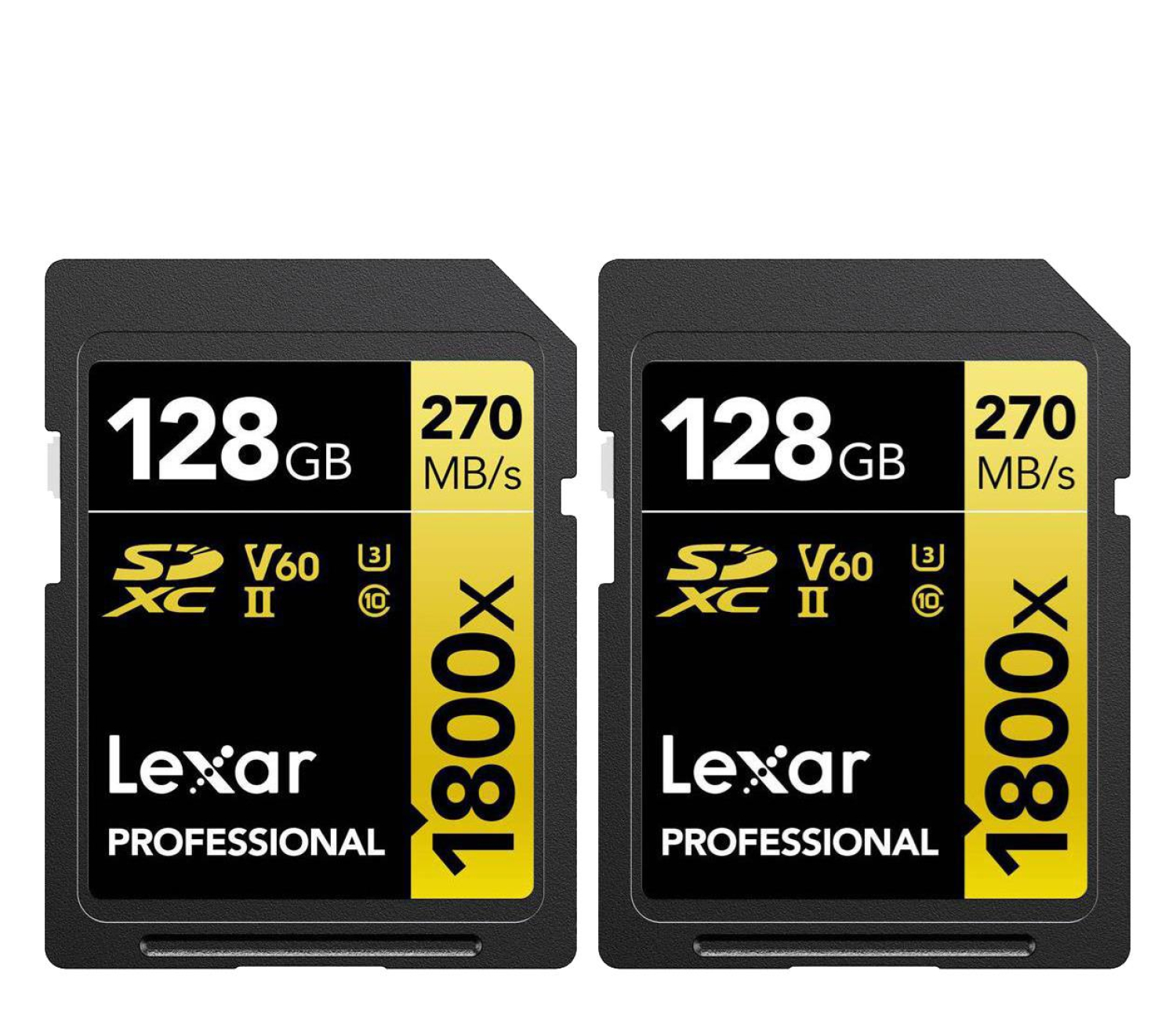 Karta pamięci Lexar SDXC Pro 1800x U3 UHS-II R280/W210 (V60) 128GB - 2 pack