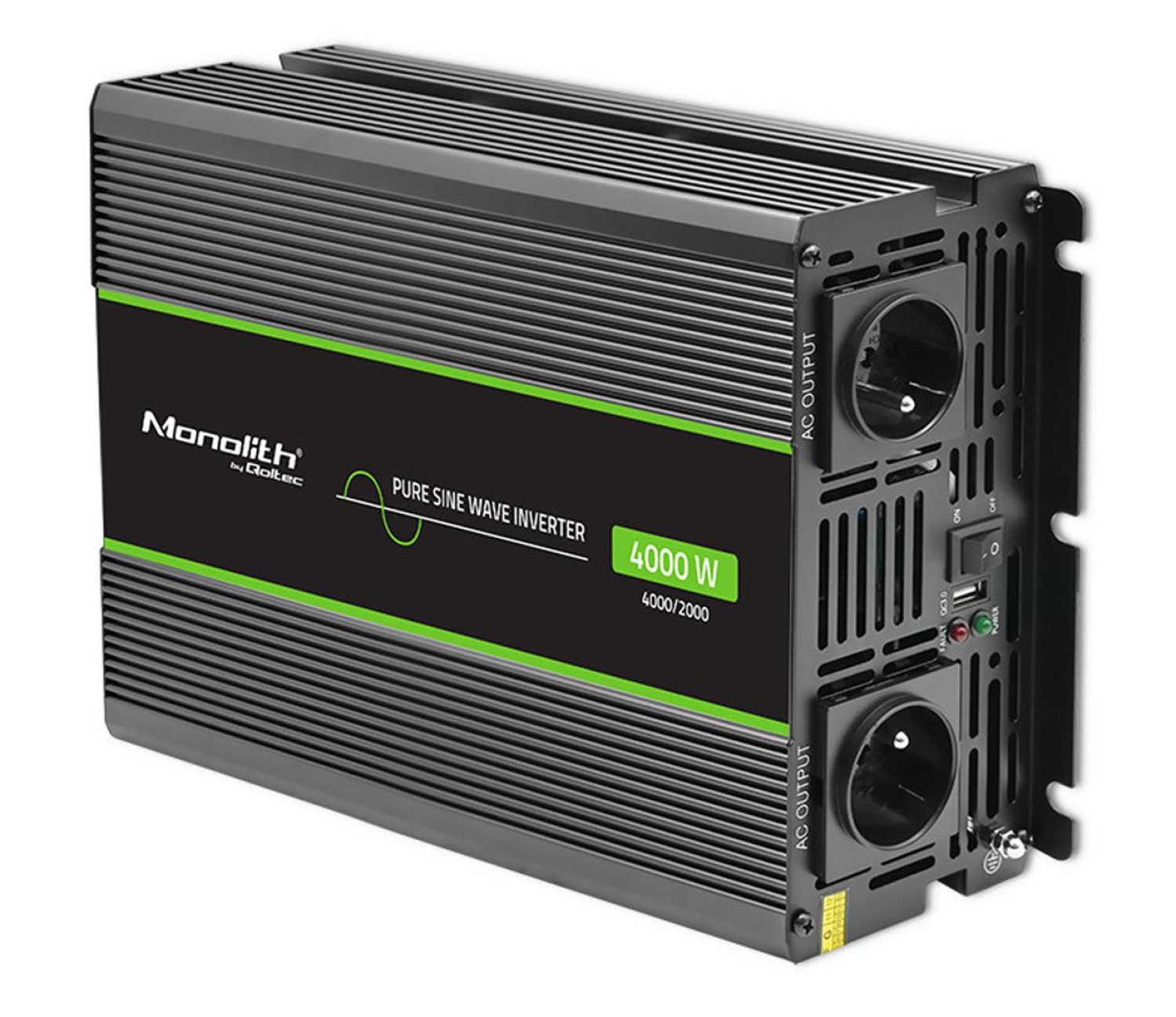 Qoltec Przetwornica napięcia 2000W/4000W 12V na 230V