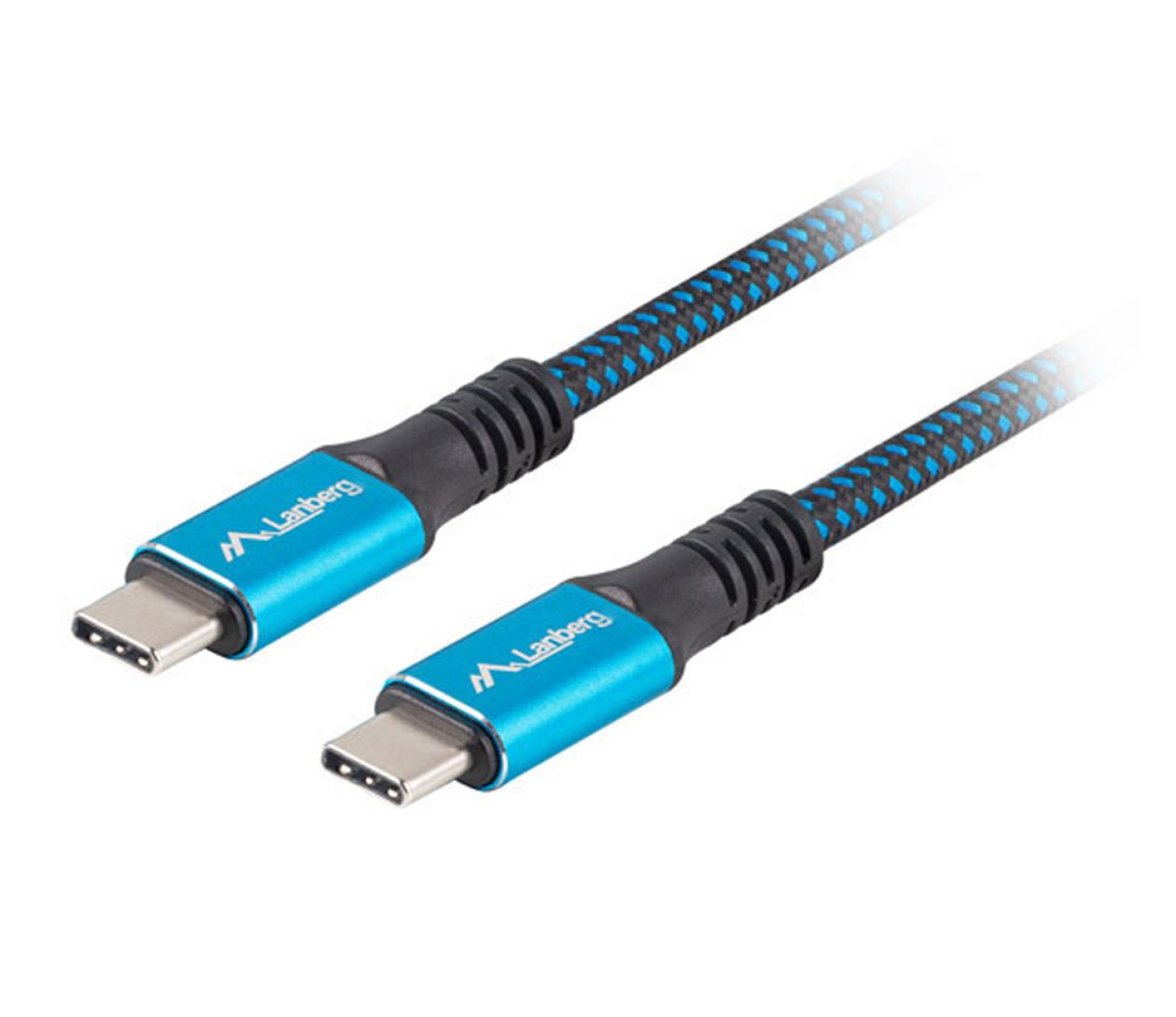 Lanberg USB-C do USB-C 4,0 100W 8K 30Hz 0,5m Czarno-niebieski