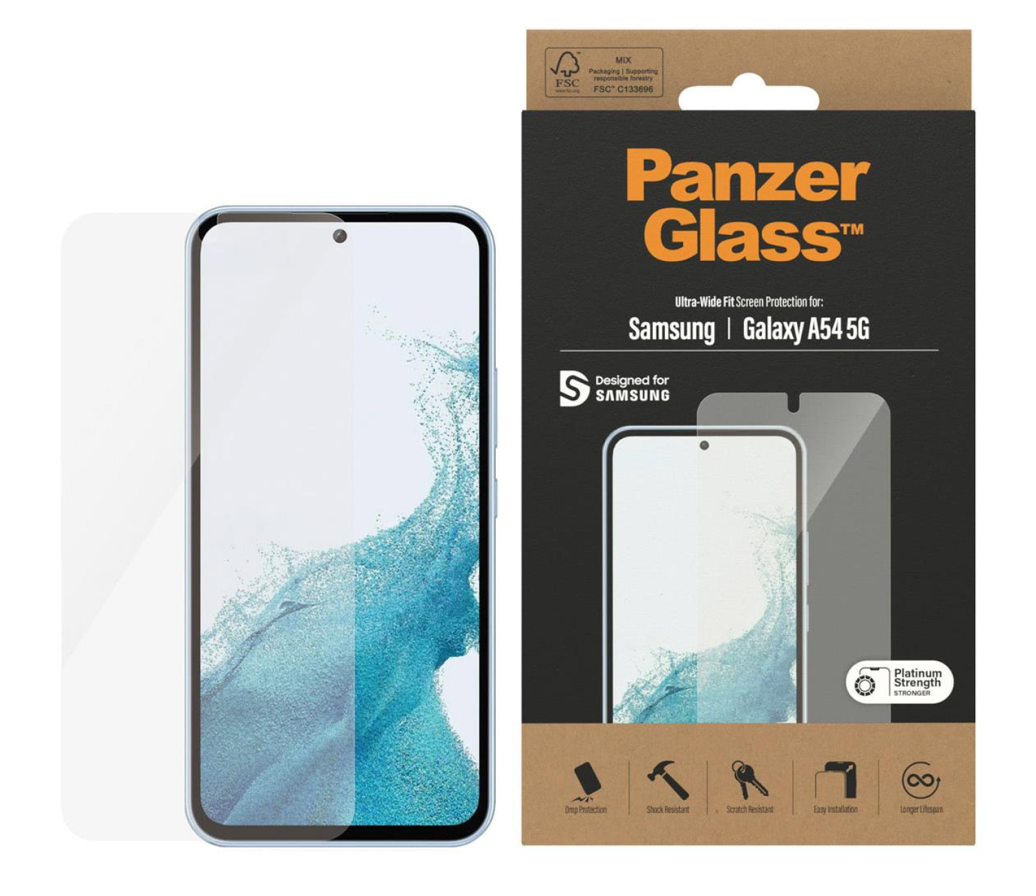 PanzerGlass Ultra-Wide Fit do Samsung Galaxy A54