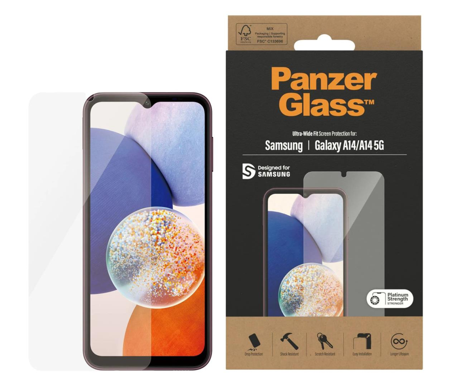 PanzerGlass Ultra-Wide Fit do Samsung Galaxy A14