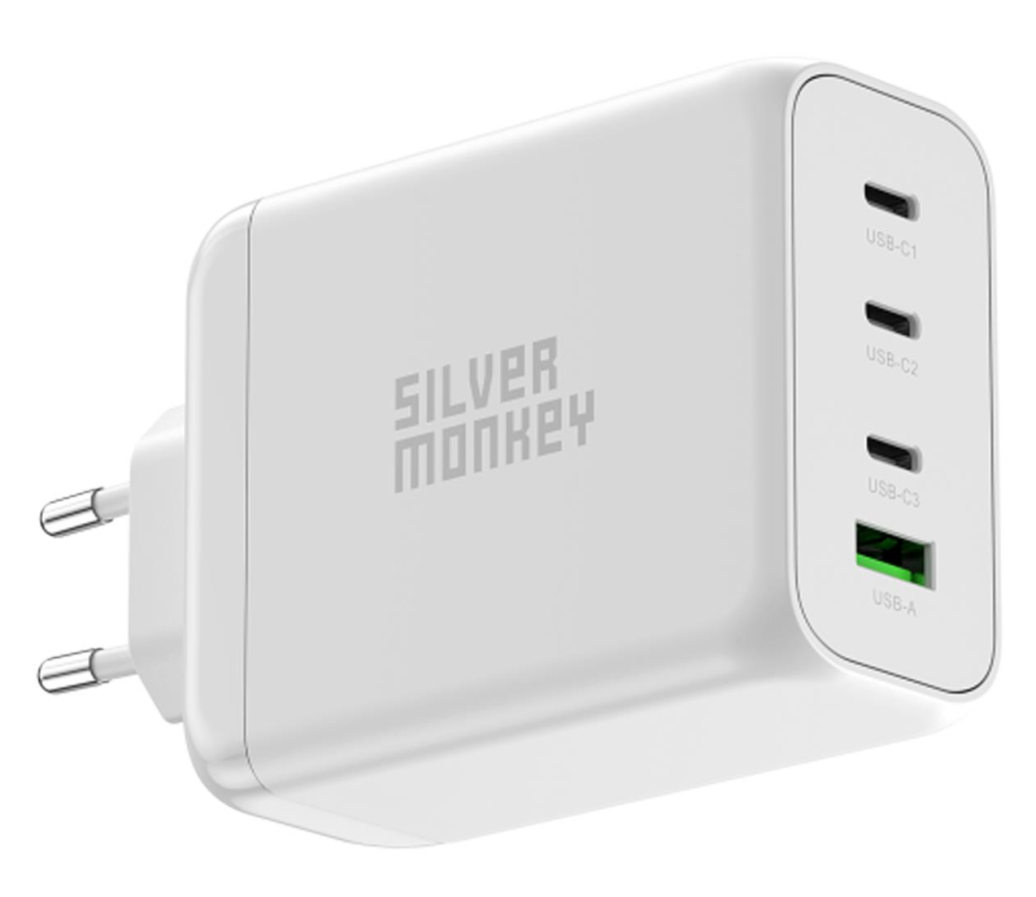 Silver Monkey Ładowarka sieciowa GaN 200W USB-C PD + USB 3.0 QC W