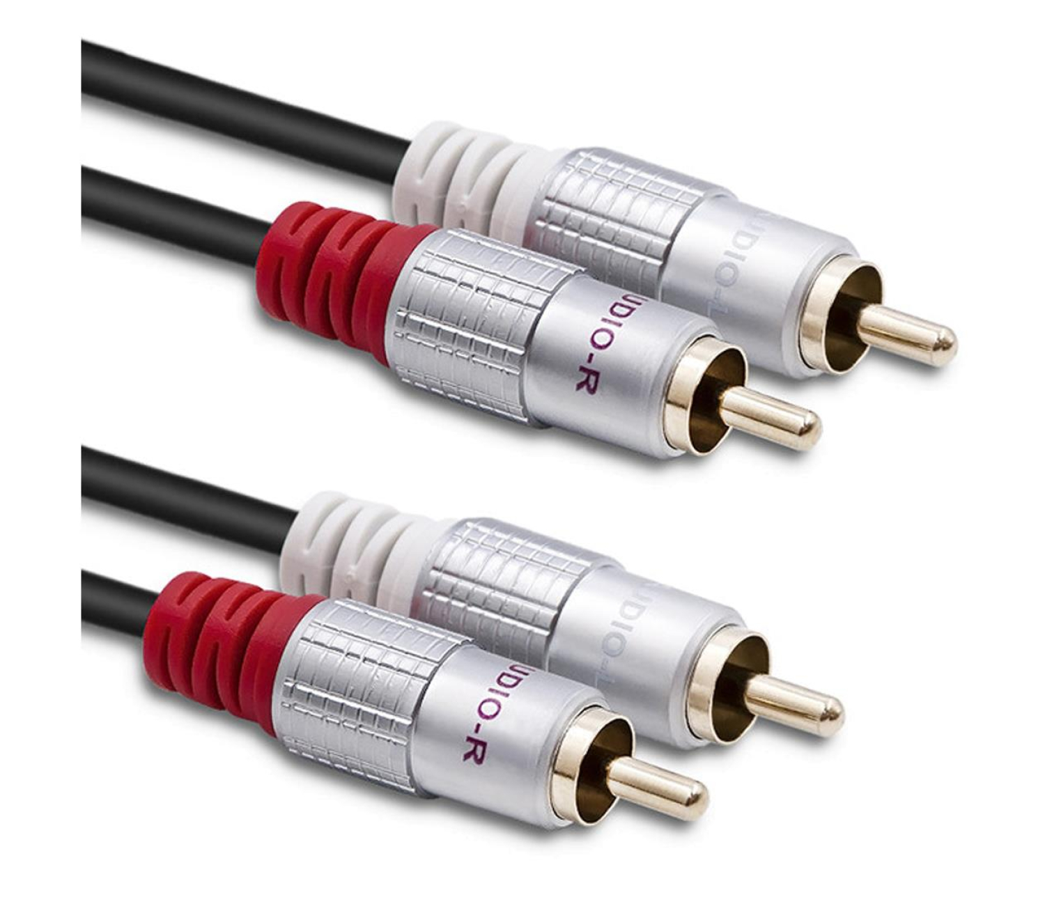 Qoltec Kabel 2x RCA męski / 2x RCA męski | 0.5m | Czarny