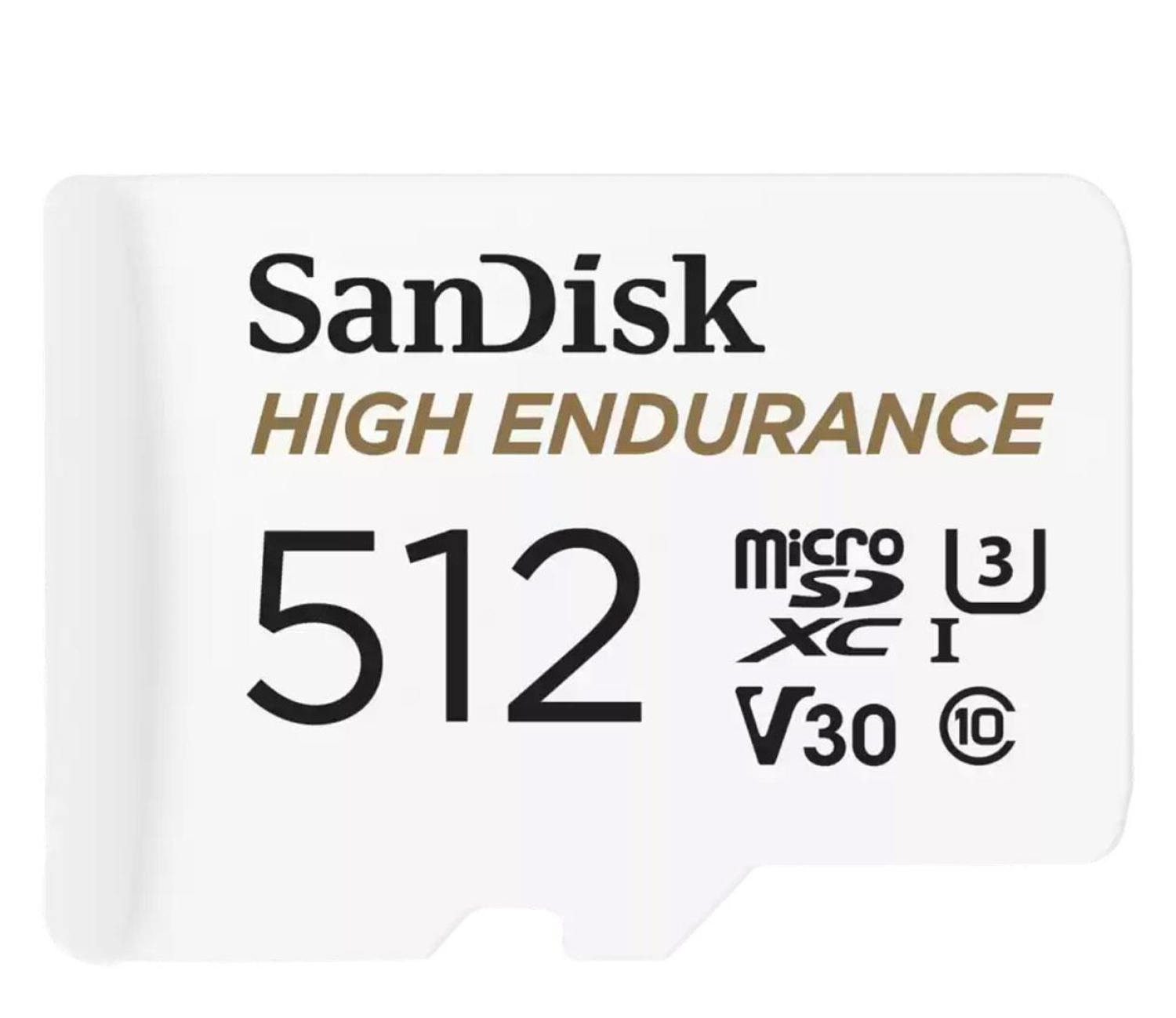 KARTA PAMIĘCI SANDISK HIGH ENDURANCE (rejestratory i monitoring) microSDXC 512GB V30 z adapterem