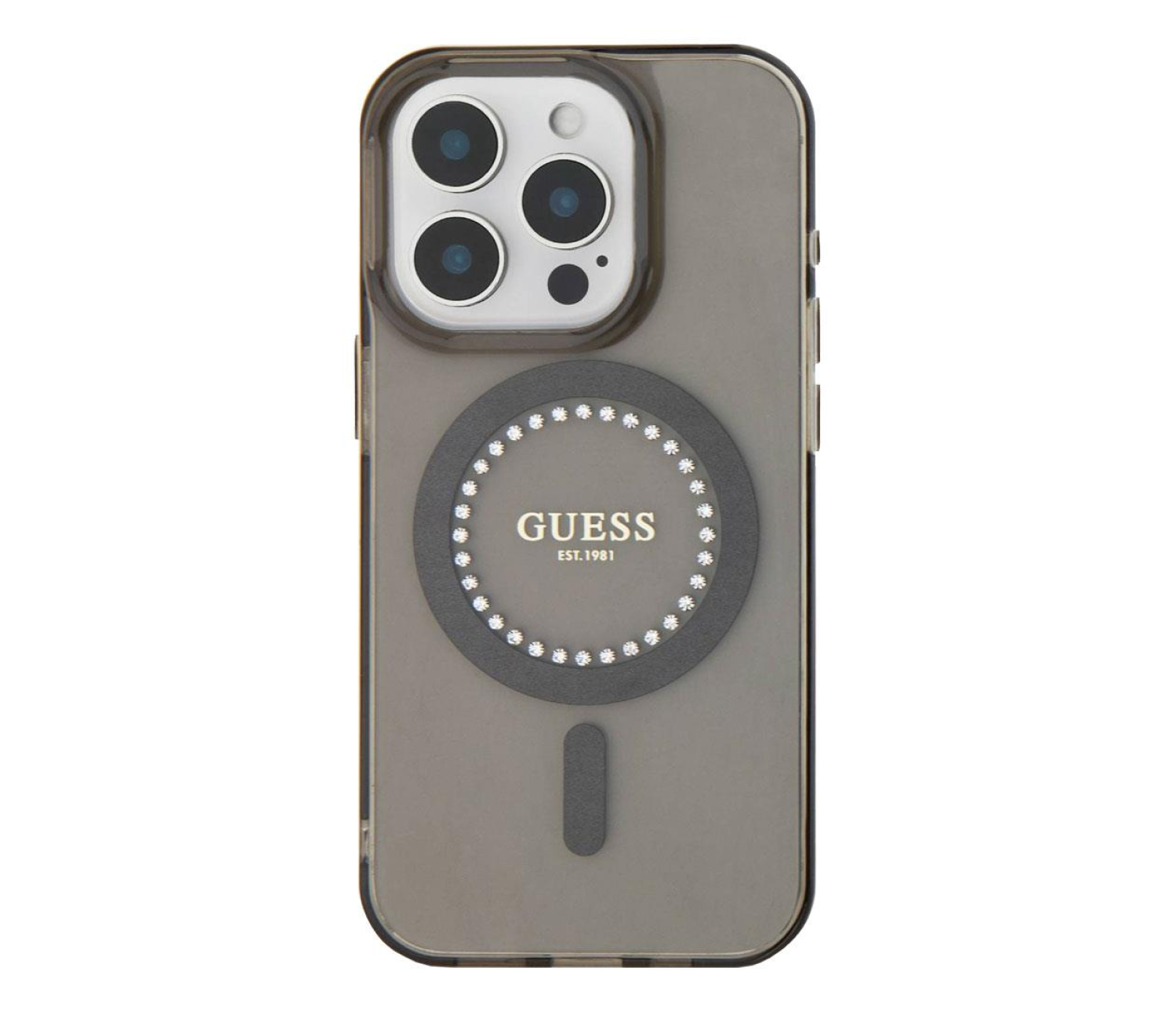 Guess IML Rhinestones do iPhone 16 Pro Max czarny