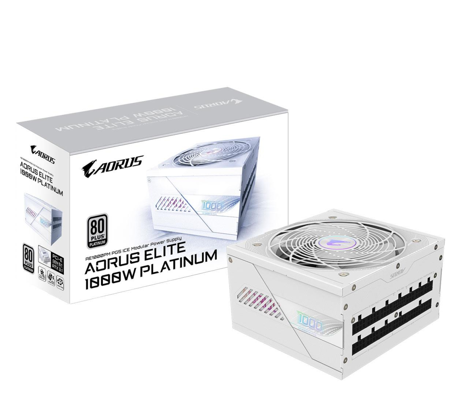 Gigabyte GP-AE1000PM PG5 ICE PCIE5.0 120mm 80+Platinum Biały