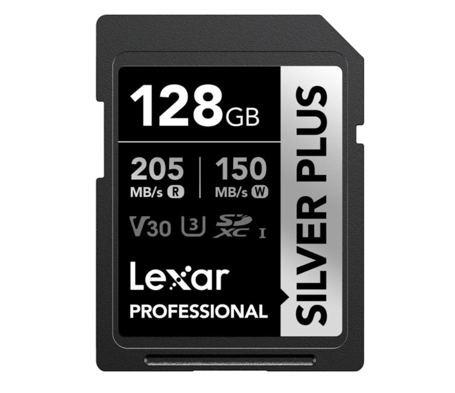 Lexar 128GB Silver Plus SDXC UHS-I U3 V30