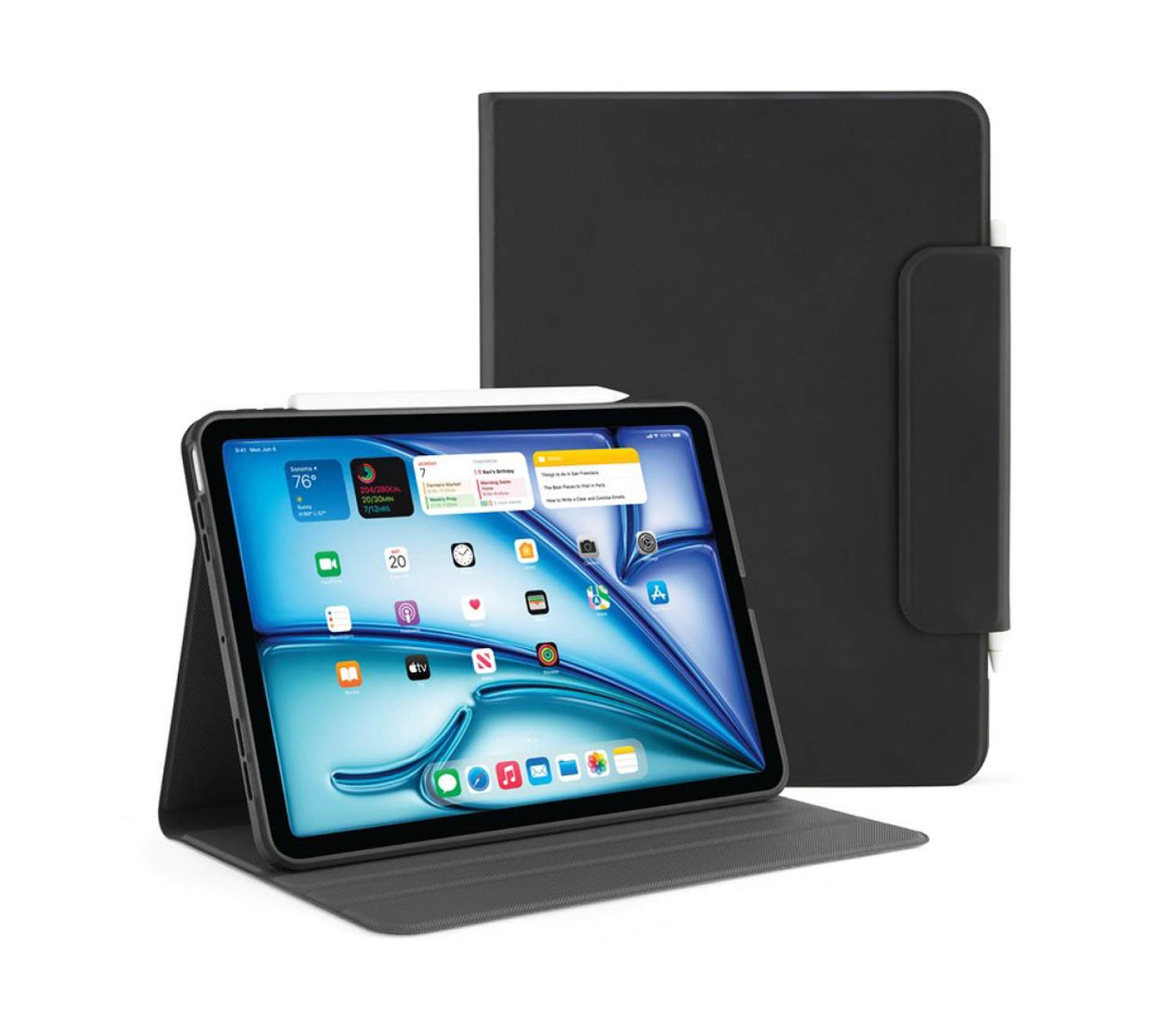 Pipetto Origami No5 Rotating Folio Case do iPad Air 11" (2024) black