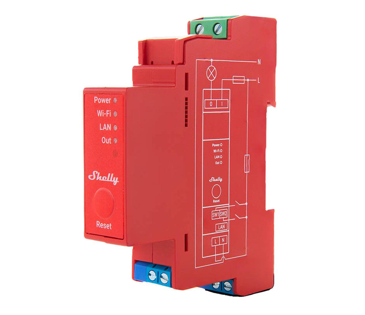 Shelly 1-kanałowy przekaźnik na szynę DIN Shelly Pro 1PM WIFI/LAN