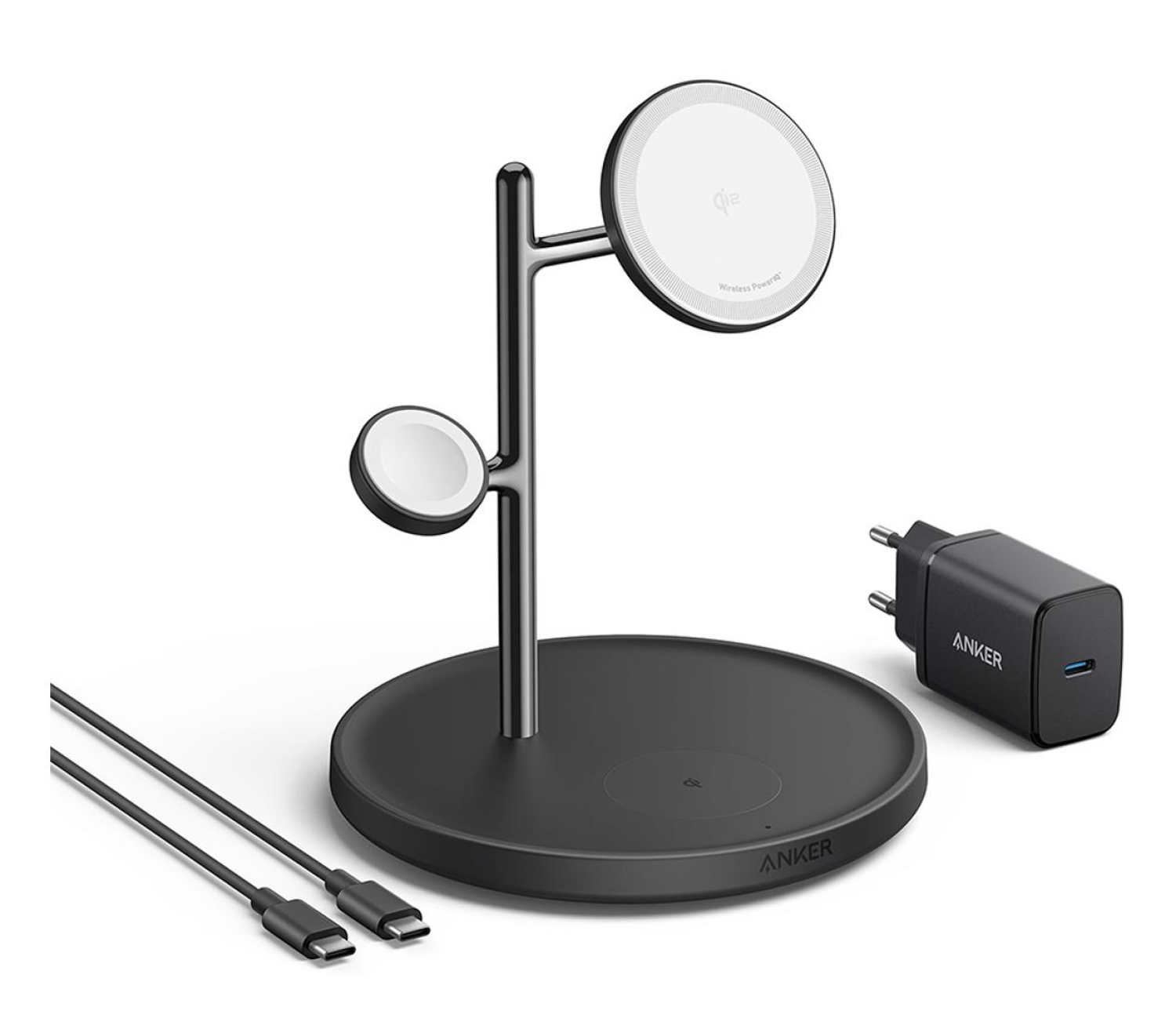Anker MagGo Wireless Charging Station Qi 2.0 15W 3-in-1 czarna