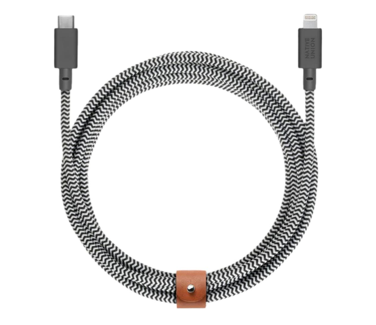 Native Union Belt Cable XL USB-C – Lightning 3m zebra