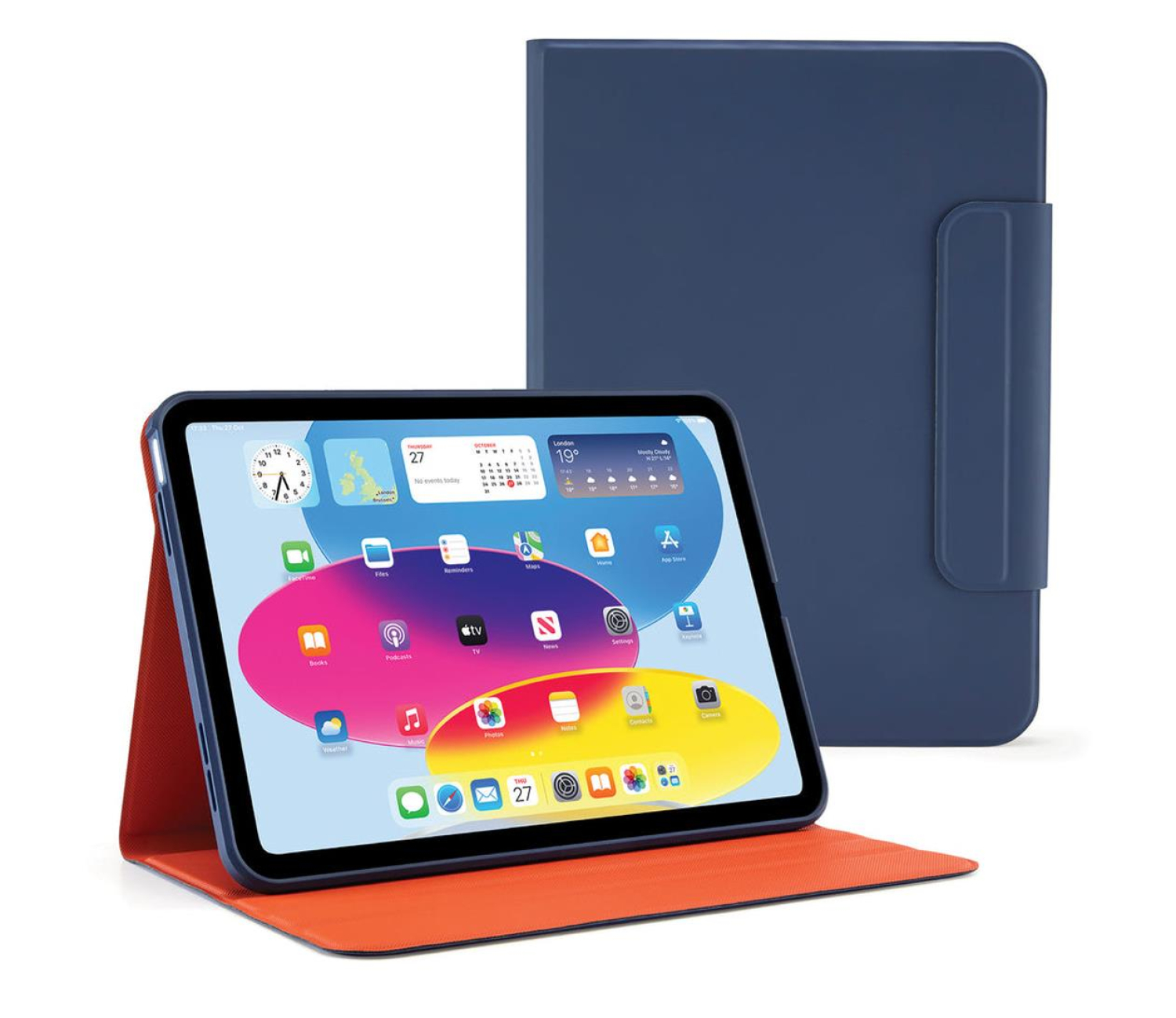Pipetto Origami No5 Rotating Folio Case iPad 10.9 (2022) dark blue