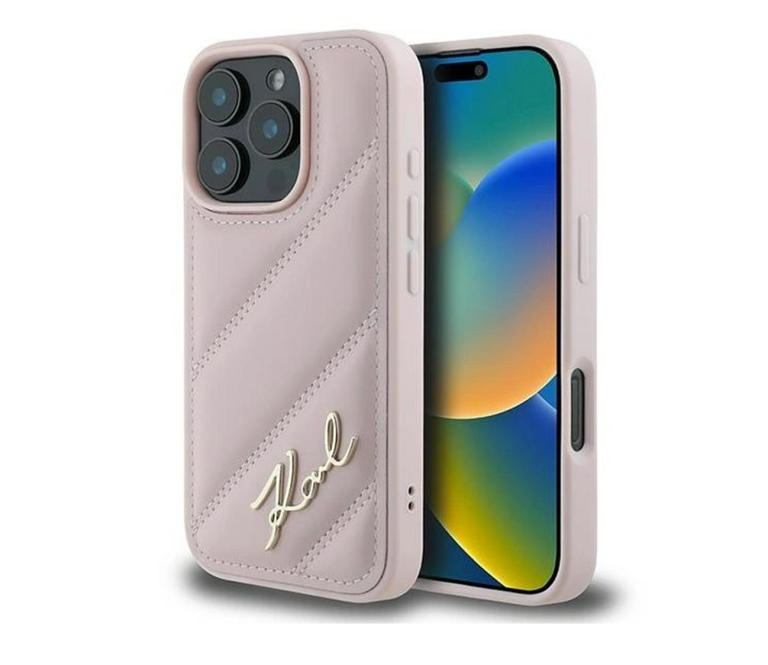Karl Lagerfeld Quilted Signature do iPhone 16 Pro Max różowy