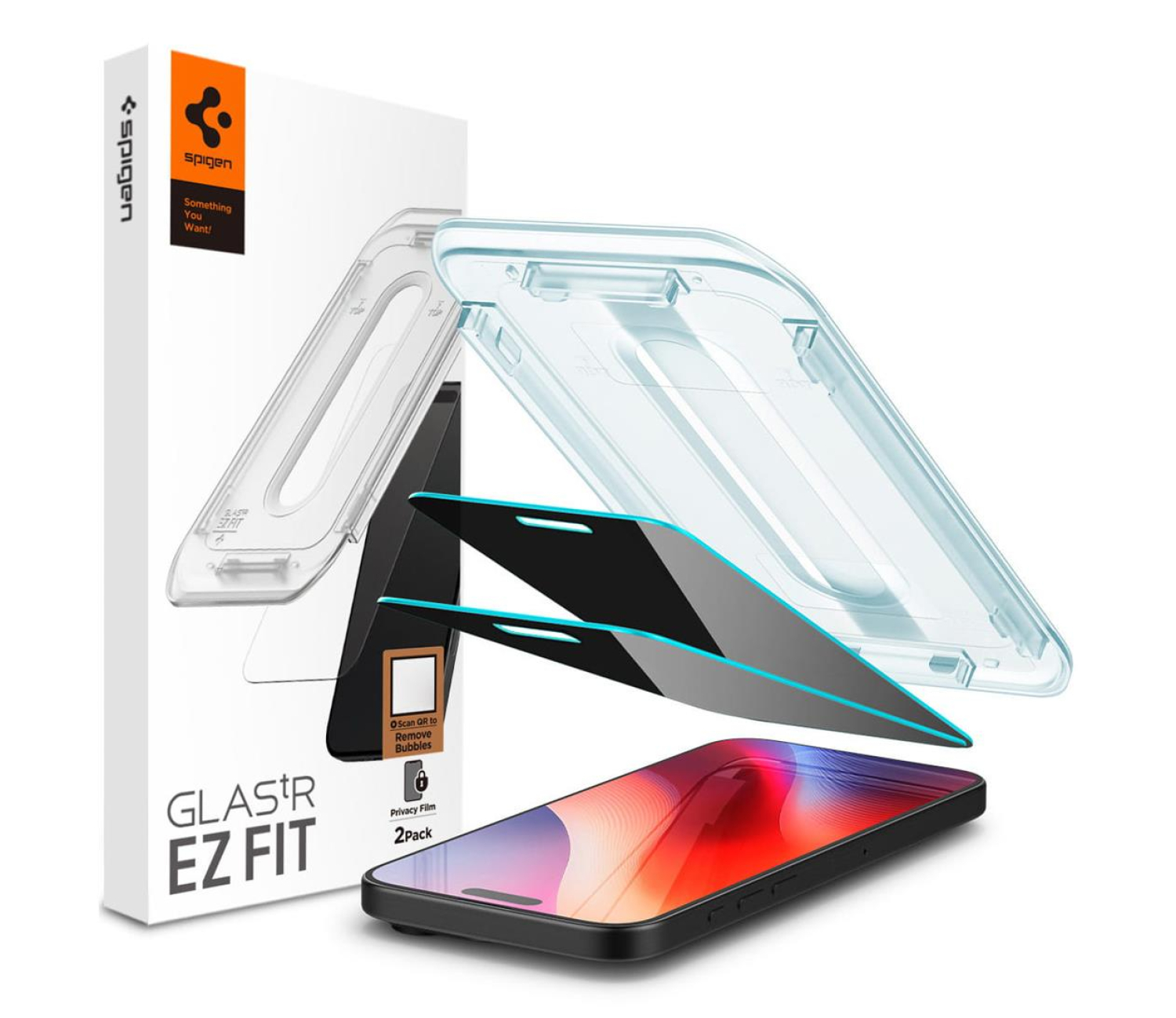 Spigen Szkło Privacy Glas.TR 'Ez.Fit' 2-Pack do iPhone 16 Pro