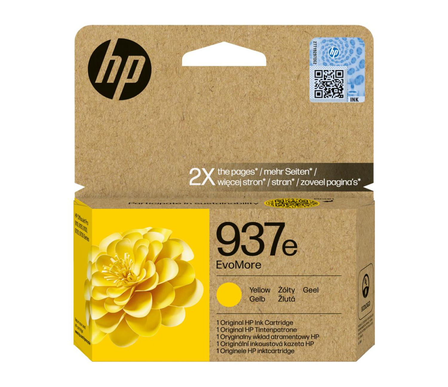 HP 937e EvoMore yellow 1650 str.