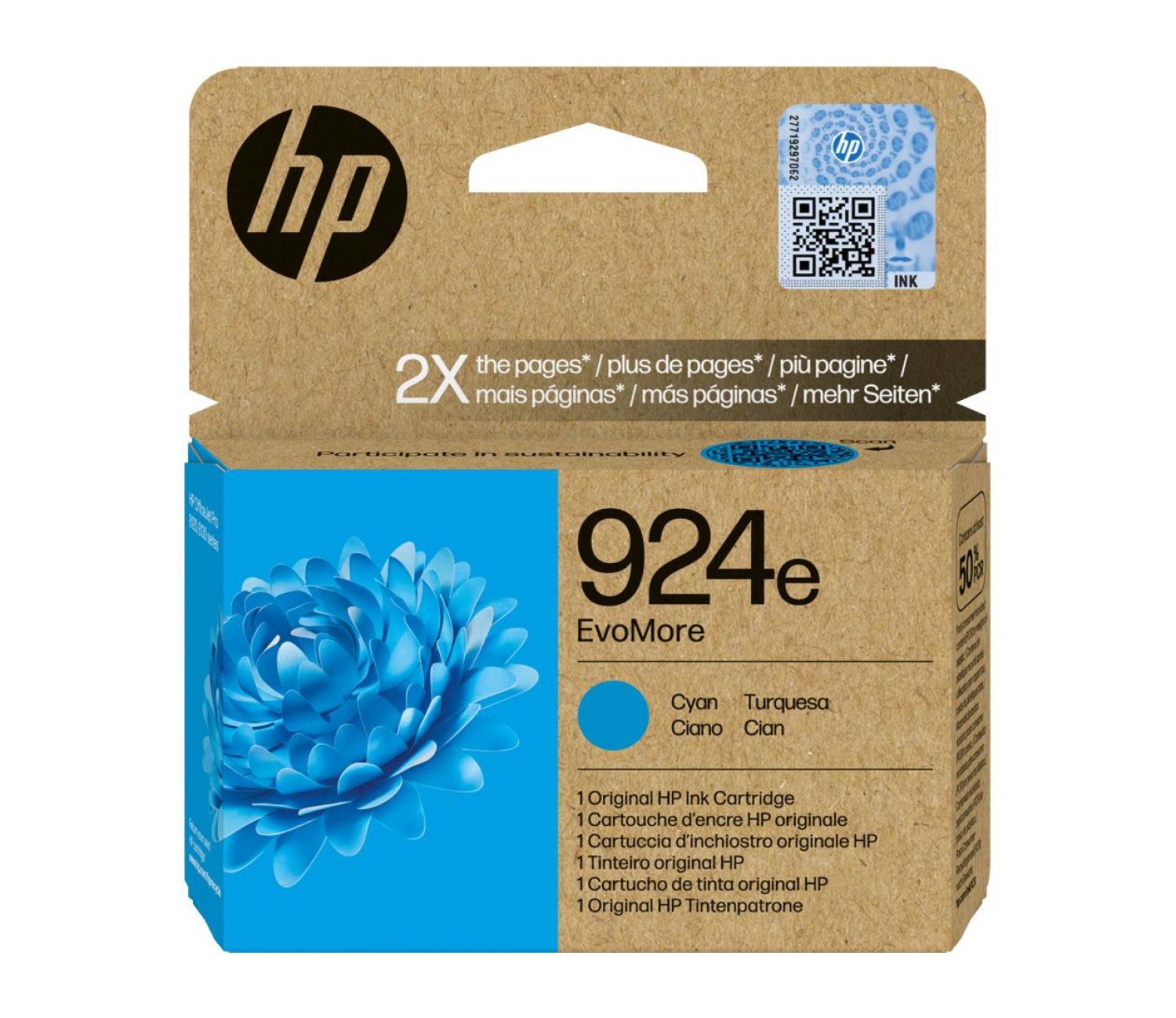 HP 924e EvoMore cyan 800 str.