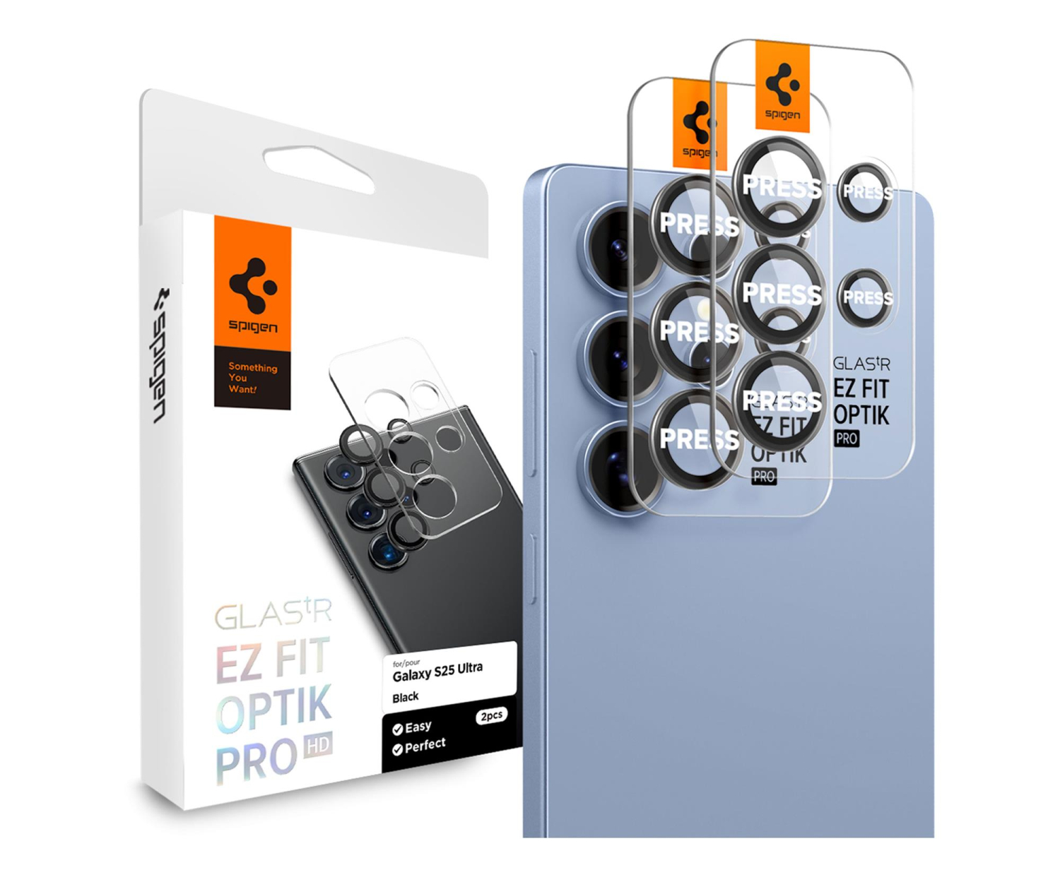 Spigen Optik Pro Glas.Tr ”Ez Fit” 2-Pack do Galaxy S25 Ultra