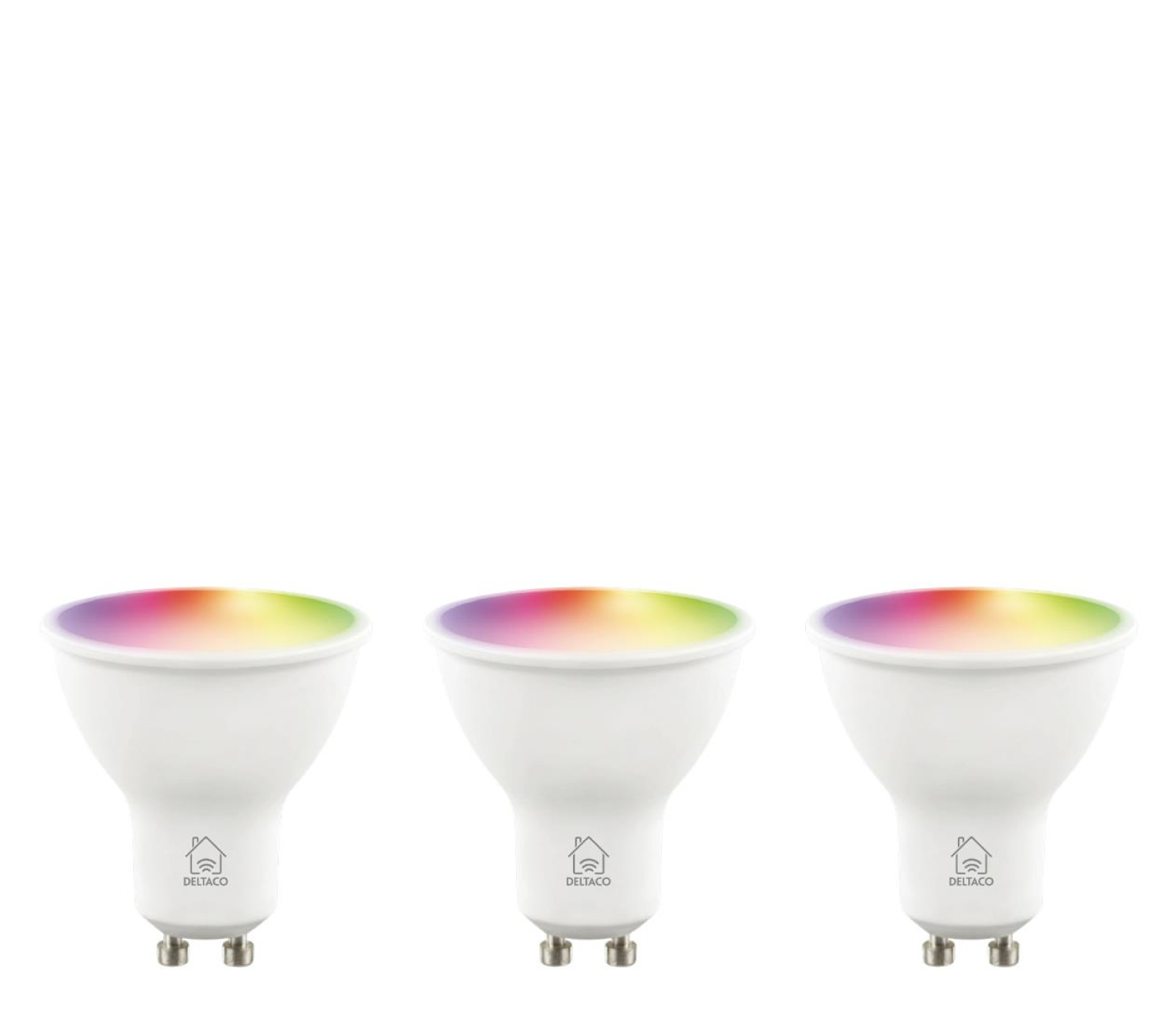 Deltaco SMART H LED lamp 3pack GU10 WiFI 2.4GHz 5W 470lm Dim